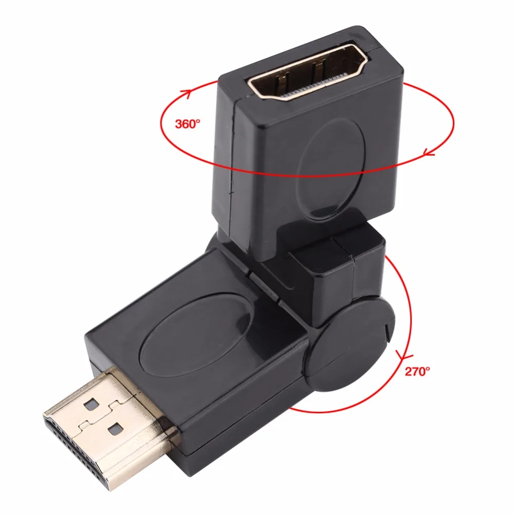 360 Degree Rotation Swivel HDMI Male to HDMI Female Adjustable Adapter