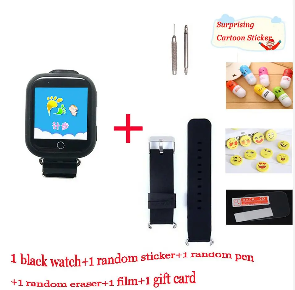 Умные детские часы q750 Детские анти-потерянные умные часы gps SOS отслеживание местоположения вызова умные часы Q100 детские часы браслет PK Q90 - Цвет: black strap G1