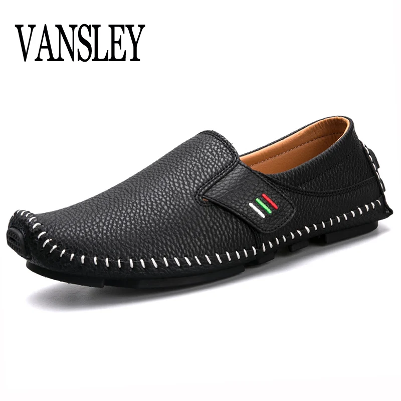 

2017 Handmade Leather Loafers Shoes Designer Casual Men Shoes Italy Men Flats Exquisite Design Non-slip Comfortable Casual Shoes