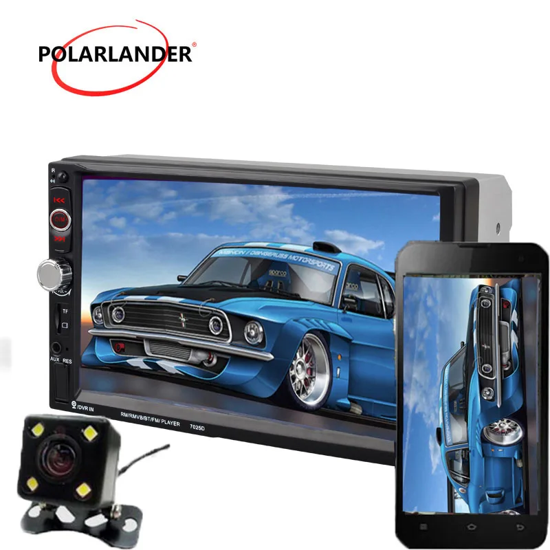 Автомагнитола 2 Din с сенсорным экраном 7 дюймов MP5 плеер MirrorLink Bluetooth USB/TF/AUX/FM камерой