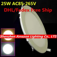 25 ватт Встраиваемый светодиодный потолочный светильник ультра тонкий светодиодный светильник высокой люменов 85-265 в теплый белый/холодный белый Светодиодный светильник для помещений