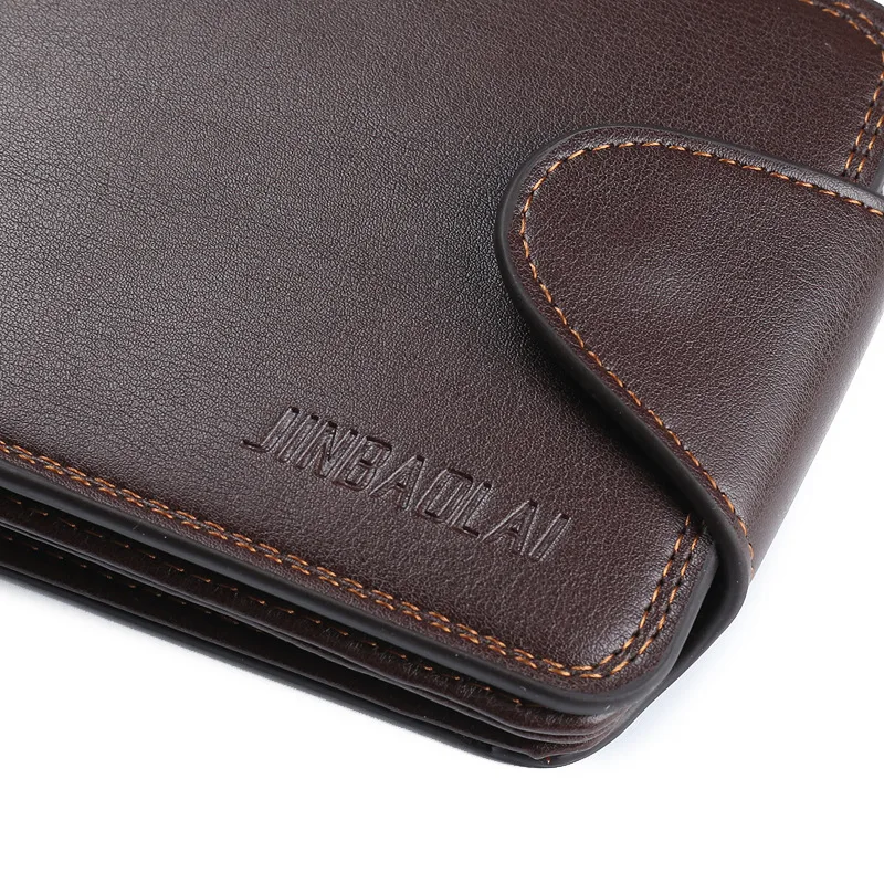 Men wallet PU leather wallets luxury brand clutch wallet short money clip men's leather wallet male purse cuzdan JINBAOLAI 222