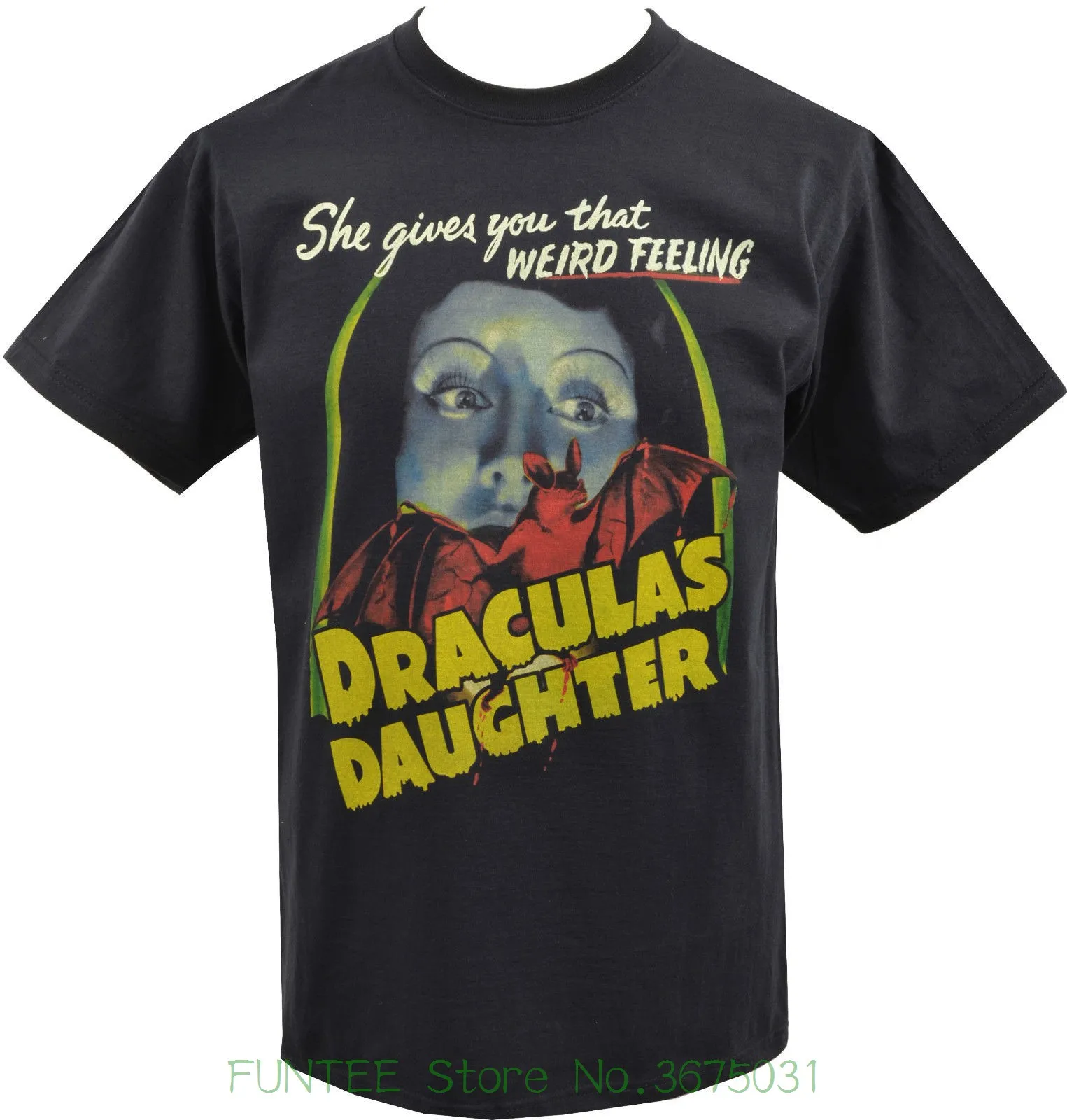

Men New High Quality Mens Black T-shirt Draculas Daughter Vintage Horror B - Movie Vampire Goth S - 5xl coat clothes tops