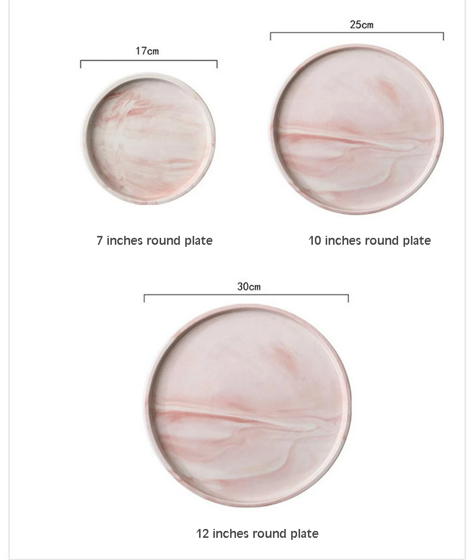INS, керамический геометрический поднос, розовая мраморная посуда, 1 шт., для домашнего использования, для рабочего стола, для чая, кофе, для хранения ювелирных изделий, тарелка, украшение