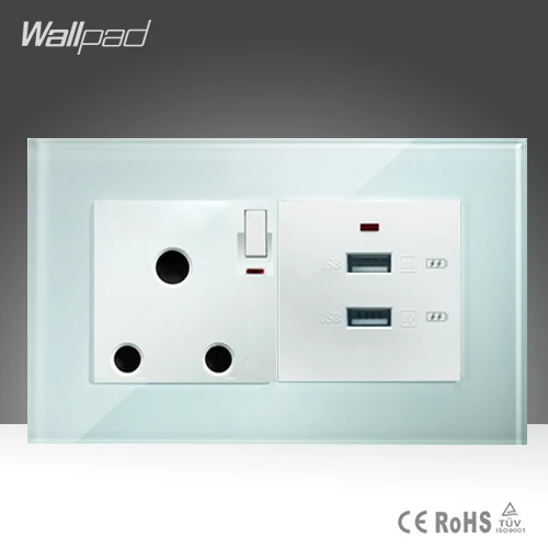 15A 16A South Africa Socket and Dual 3.0 USB Socket Wallpad 146*86mm