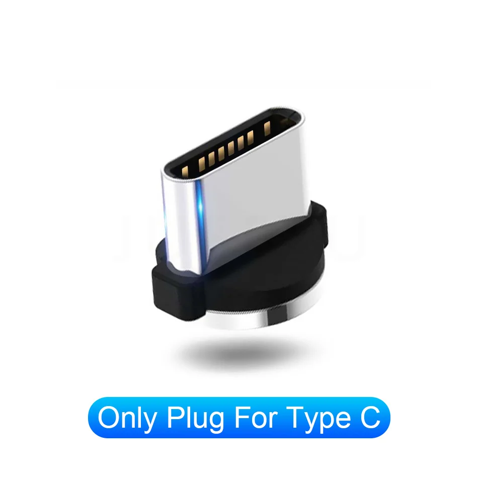 1 м Магнитный светодиодный светильник кабель Micro usb type C зарядное устройство для быстрой зарядки для iPhone X 7 6 samsung Xiaomi Магнитный телефонный кабель провод шнур - Цвет: For Type C Plug