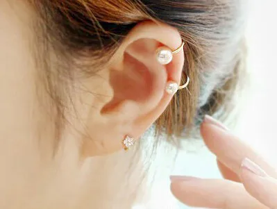 

Women Simulated Pearl Clip Earring Non-piercing Ear Cuff Minimalist Earrings Brincos Simple Ears Clip Everyday Jewelry