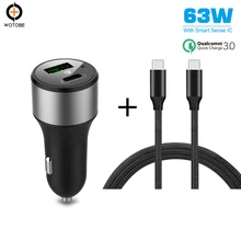 USB C TYPE-C PD 45 W Автомобильное зарядное устройство Быстрая зарядка 3,0 18 W 63 W адаптер питания ноутбука с USB для iPhone X/8/8 Plus samsung