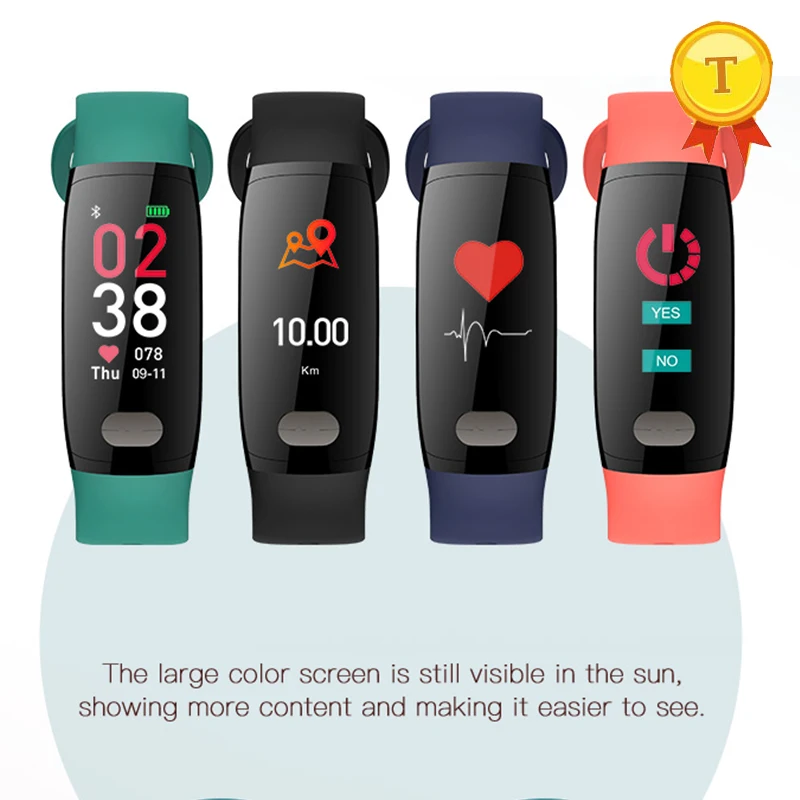 

large color Smart Wrist Band ECG + PPG health measurement Heart Rate Monitor Accuracy Bracelet Fitness Activity Tracker Watch