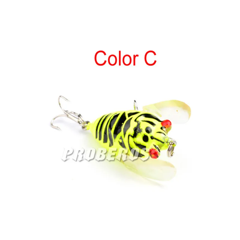 1 шт 4 см 5,9 г Topwater реалистичные насекомые рыболовные приманки Cicada приманки рыболовные приманки для BassPike Карп воблеры рыболовные снасти - Цвет: C
