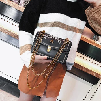 

2018 Luxury Brand Famous Designer Bee Chain Shoulder Messenger Bags High Quality Women Purse and Handbags Clutch Flap Sac A Main