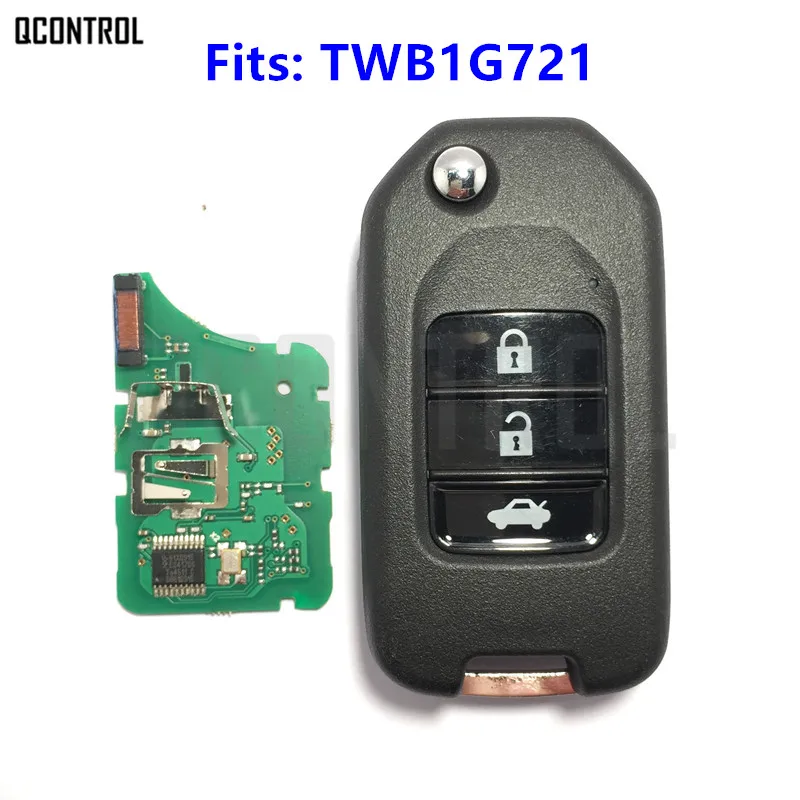 

QCONTROL 3 Buttons Car Remote Key Fit for Honda Accord Civic City CR-V Jazz XR-V Vezel HR-V Part Number TWB1G721