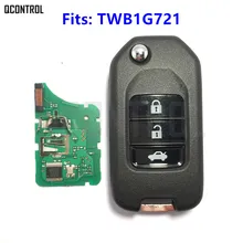 QCONTROL 3 Buttons Car Remote Key Fit for Honda Accord Civic City CR-V Jazz XR-V Vezel HR-V Part Number TWB1G721