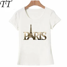 Camiseta I Love Paris, camiseta de verano a la moda para mujer, camisetas Vintage Paris con diseño de letras doradas, camisetas casuales para mujer, camisetas bonitas para chica