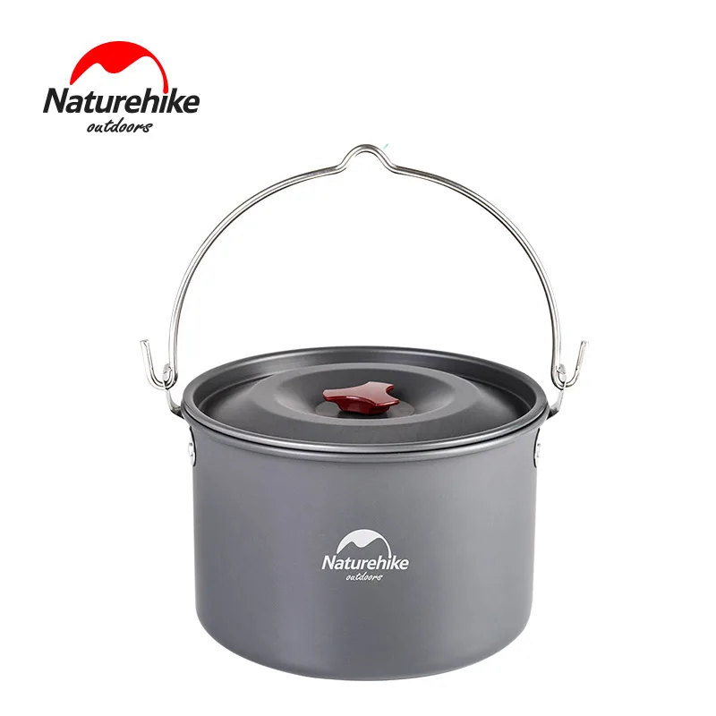 Naturehike 4L al aire libre ultraligero camping campfire pot picnic set de cocina que cuelga de aleación de aluminio olla Naturehike 4L al aire libre ultraligero camping campfire pot picnic set de cocina que cuelga de aleación de aluminio olla