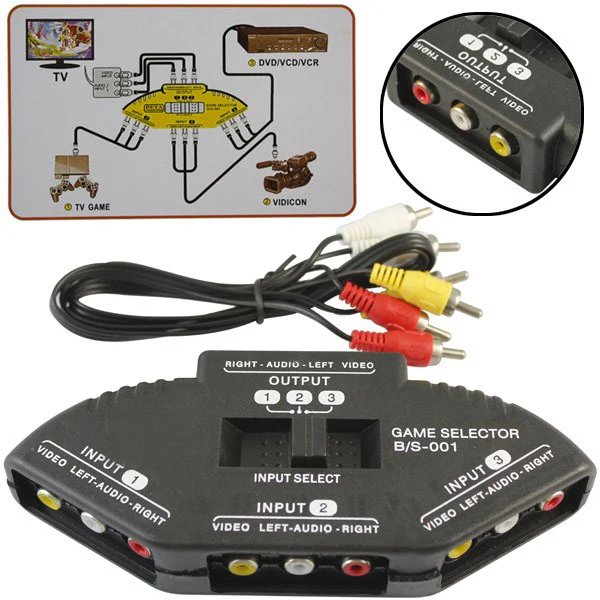 AV RCA Switcher Splitter Selector 