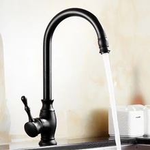 Полированный черный кухонный кран латунный Поворотный кухонный раковина 360 градусов вращающийся кухонный смеситель