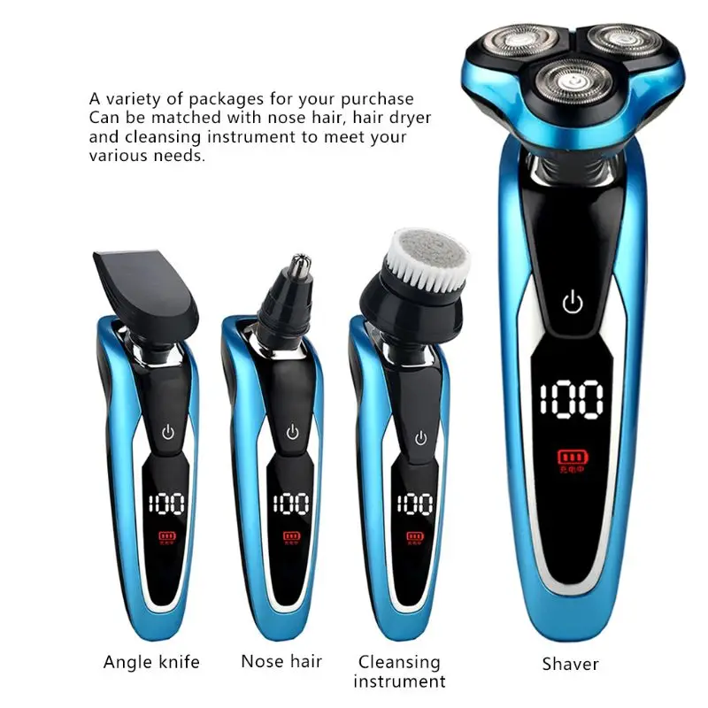 

4D Digital Display Electric Shaver Car Home Portable Washable Rechargeable Shaving For Men Face Nose Beard Shaving Machine
