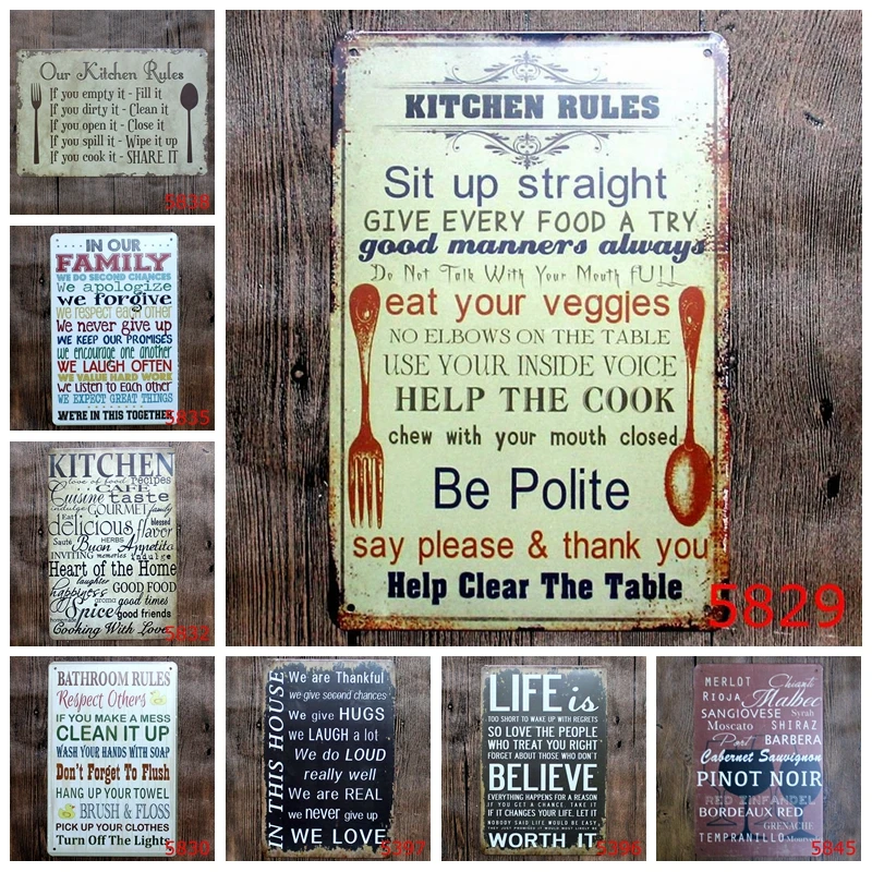 Настенный декор в стиле ретро для дома кафе школы|kitchen plaques|home decorsign tin |