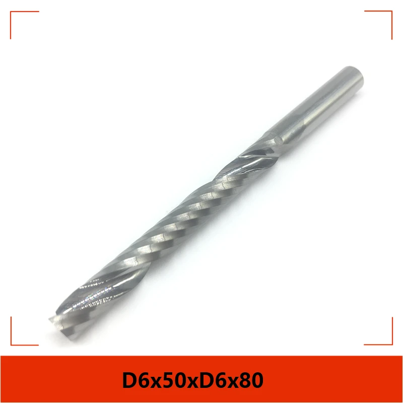 

1pc 6mm One Flute Spiral Cutter Router Bit CNC End Mill D6x50x6Dx80L Carbide Milling Cutter for Wood MDF Aluminum