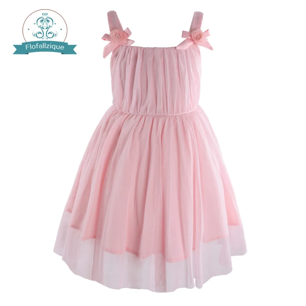 

Baby Girls Tulle Dress 2018 Brand Princess Dress Sleeveless Appliques Flower for Toddler Girls Clothes Party Dress 1-6 Y Clothes