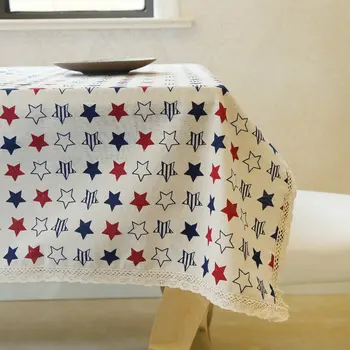 

Latest High Grade Eco-friendly Colorful Little Star Table Cloth Simple Navy Tea Desk Lace Table Cover Home Decoration