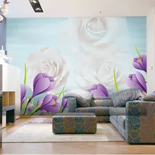 Пользовательские 3D стереоскопический принт DIY ткань и текстильные обои для стен настенные фрески матовый шелк для гостиной цветы рабочего стола