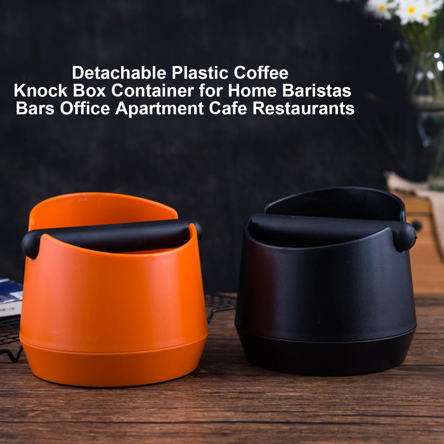 

Behogar Detachable Plastic Coffee Knock Box Container for Home Baristas Bars Office Apartment Cafe Restaurants