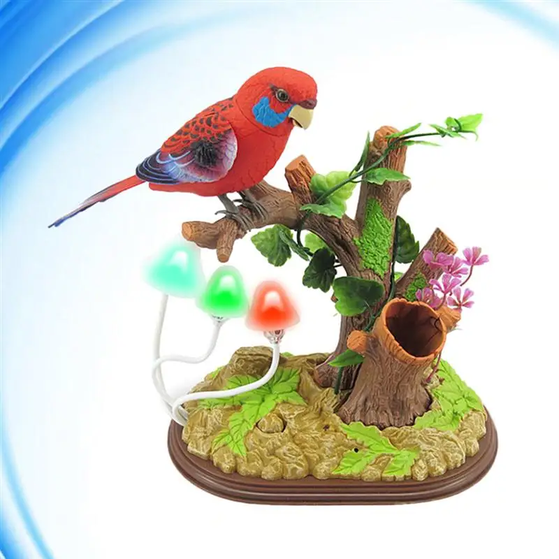 1 шт., игрушка-стрекочущая птица на батарейках, имитирующая пение, пластиковая игрушка, украшение для офиса, домашнего декора, рождественский подарок, стол