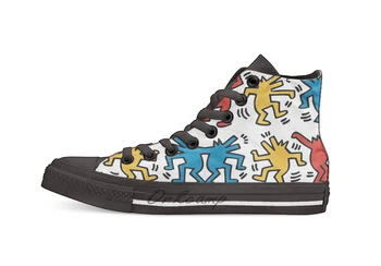 

Keith Haring Dancing Dogs Pop Art Casual High Top Canvas shoes sneakers For Drop shipping