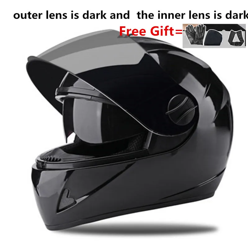 double lens off-road helmets downhill racing mountain full face helmet motorcycle moto cross casco casque capacete