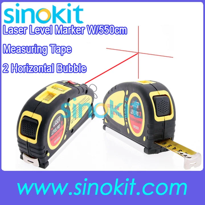 

2 Horizontal Bubble Multifunctional Laser Level Marker 18 FT W/550cm Measuring Tape LV05