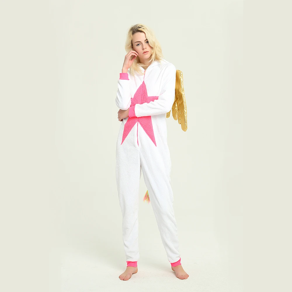 Новинка 2018 г. Модные топы красивый Единорог Onesie животных пижамы для взрослых и