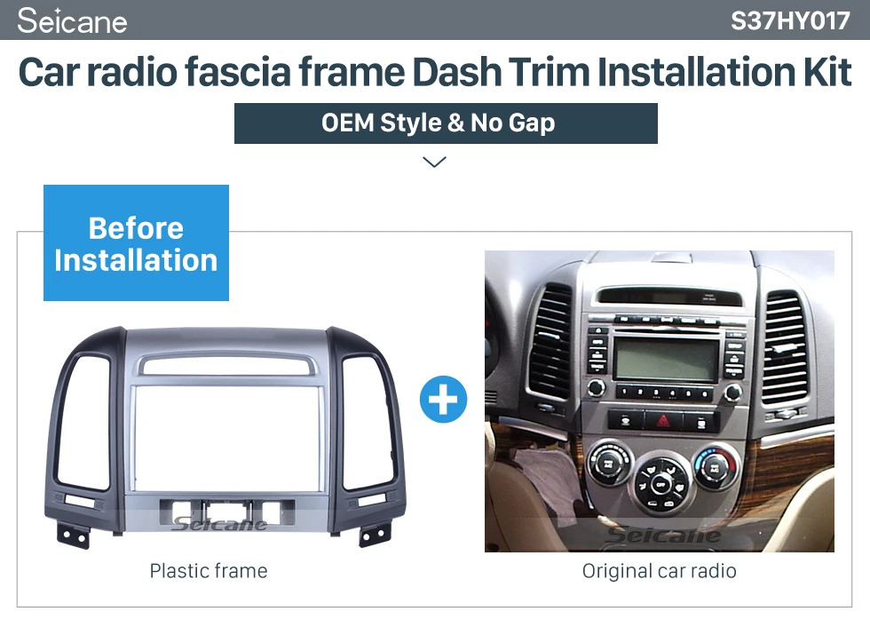 Seicane In Dash 2 DIN Автомобильная стереофоническая панель радио установка рамка Dash ободок отделка комплект для 2006 2007 2008-2012 HYUNDAI SANTAFE