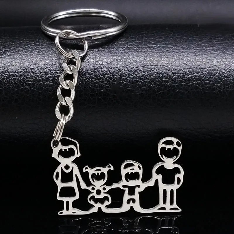 Llavero De Acero Inoxidable Para Familia Joyería Para Niño Y Niña Mamá Papá Color Plateado Regalos De Navidad K333s01 Fashion Keychain Keychain Fashionkeychain Gift Aliexpress