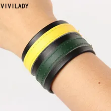 VIVILADY панк Модные мужские кожаные браслеты Бразилия унисекс Pulseras летний аксессуар подарки