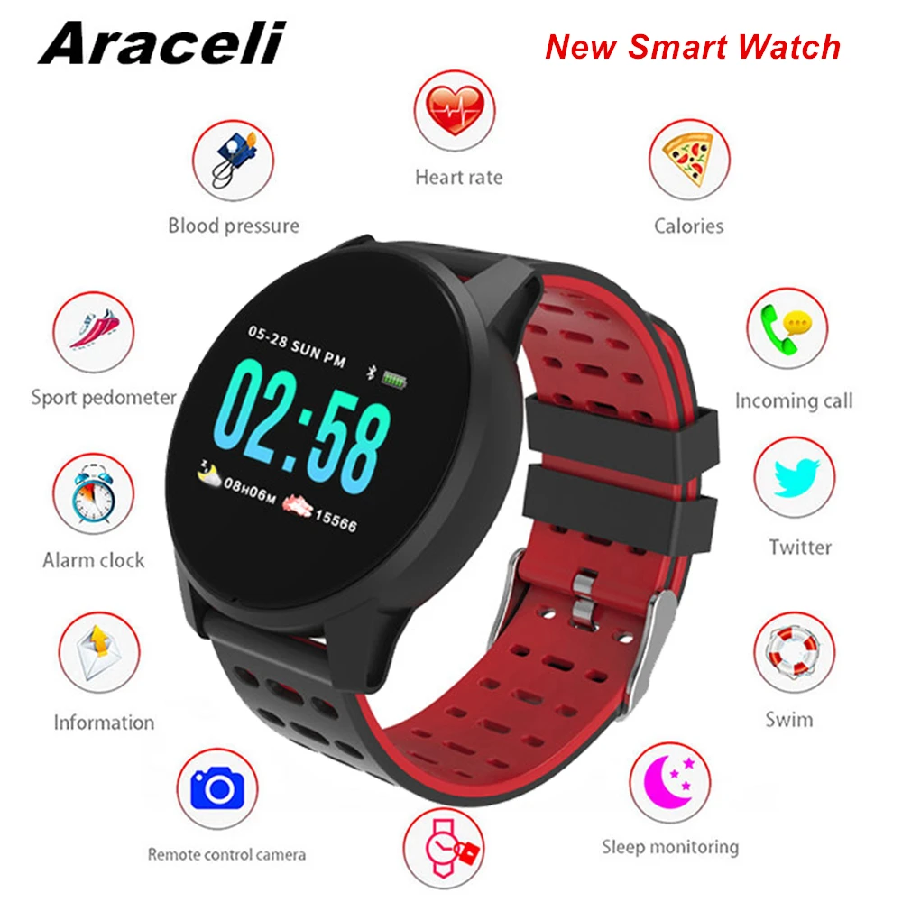 Bluetooth Colour Screen Smart Watch Step Counter Heart Rate Blood Pressure Monitor SmartWatch Bracelet Wristband L5 | Электроника