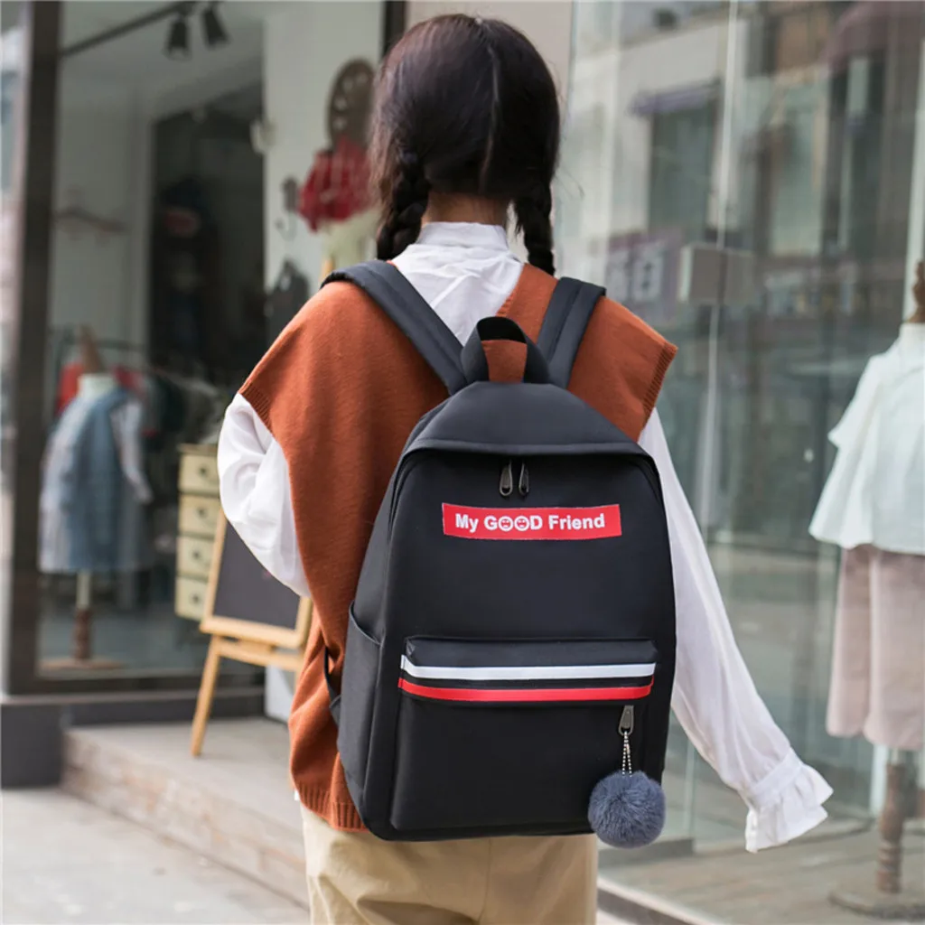 

Canvas Backpack Teenagers Female Backpack Large Capacity Campus Student Shoulder Bag Canvas Travel Bag Teenager Girl Sac A Dos