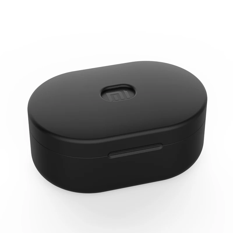 Беспроводной Bluetooth наушники TWS чехол Чехол для Red mi AirDots Мягкий ТПУ корпус силиконовый чехол - Цвет: Черный