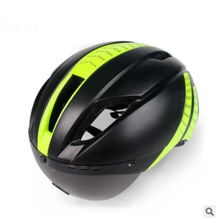Велосипедный шлем с объективом Триатлон дышащий велосипедный шлем очки Спортивная Безопасность mtb Горный Дорожный велосипед шлем для мужчин и женщин - Цвет: 1 Color 56-61 cm