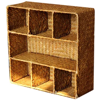 

7 Plaids Storage Baskets Style Made From Sea Straw Sundries Home Storages Handmade High Quality Organizer Natural