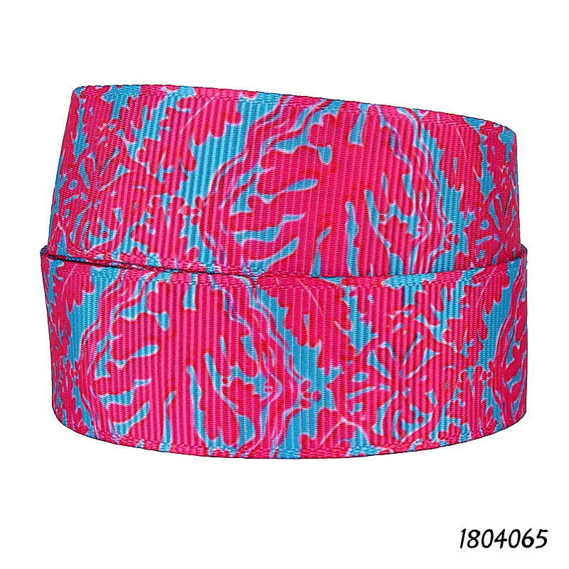 

FLRA Ribbon (50 yards/lot) Swirl flower style red patterns printed grosgrain ribbon for cheer bows