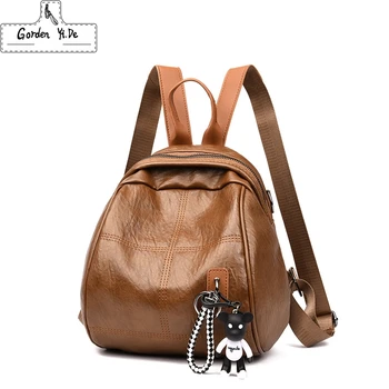 

2019 New Fashion PU Leather Backpack Women Cute Korean Style Female School Shoulder Bag Teenager Girls Black Ladies Mochila Soft