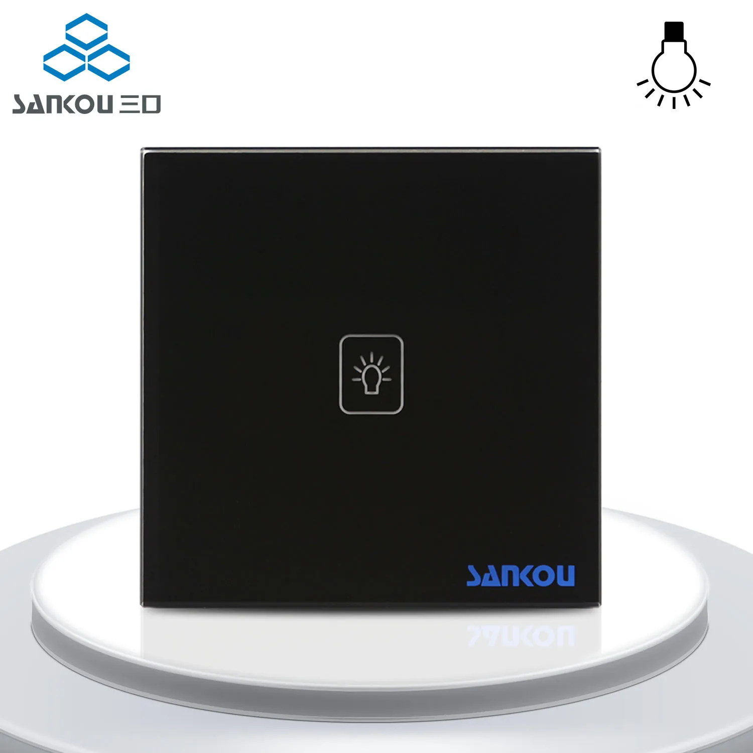 Free Shipping EU Standard Dimmer Touch Switch Black toughened Glass