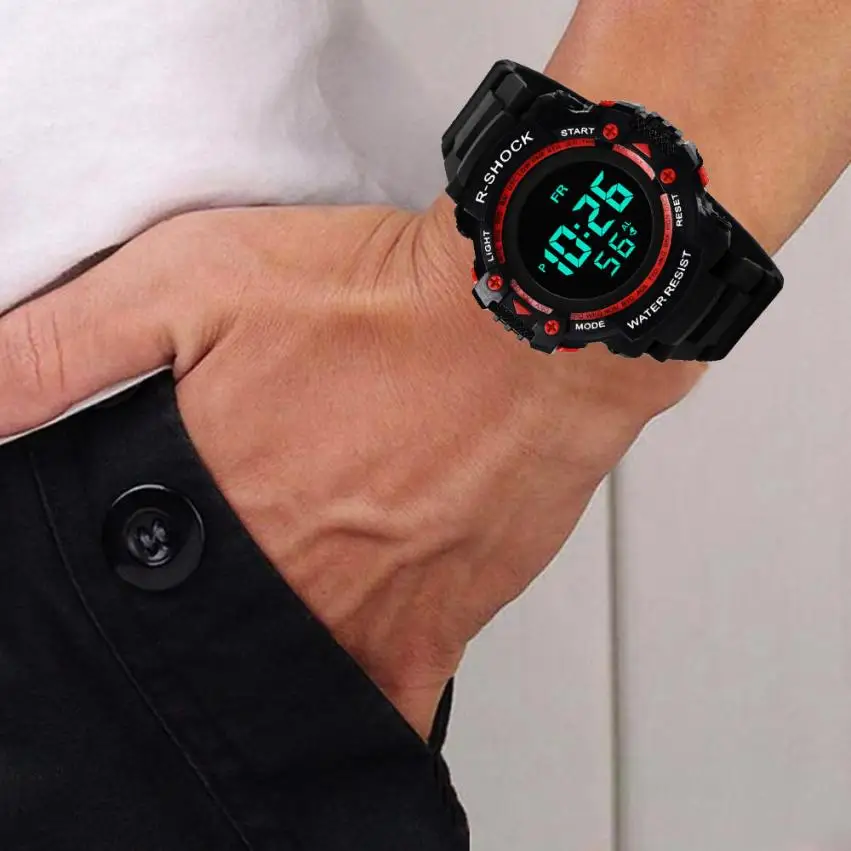 Спортивные часы montre digitale homme цифровые армейские мужские светодиодные