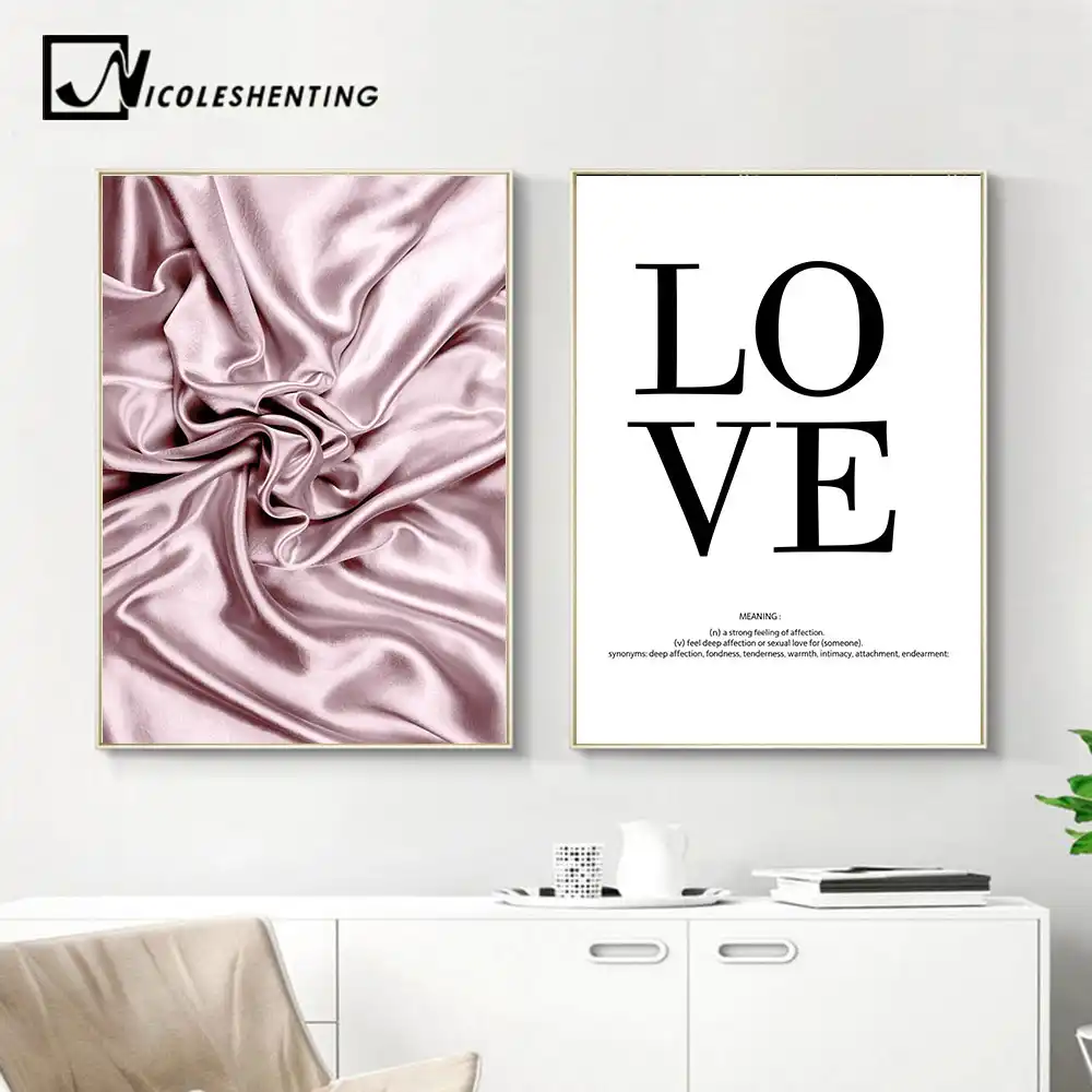 Nordic Style Wall Art Canvas Poster Print Love Quotes Painting