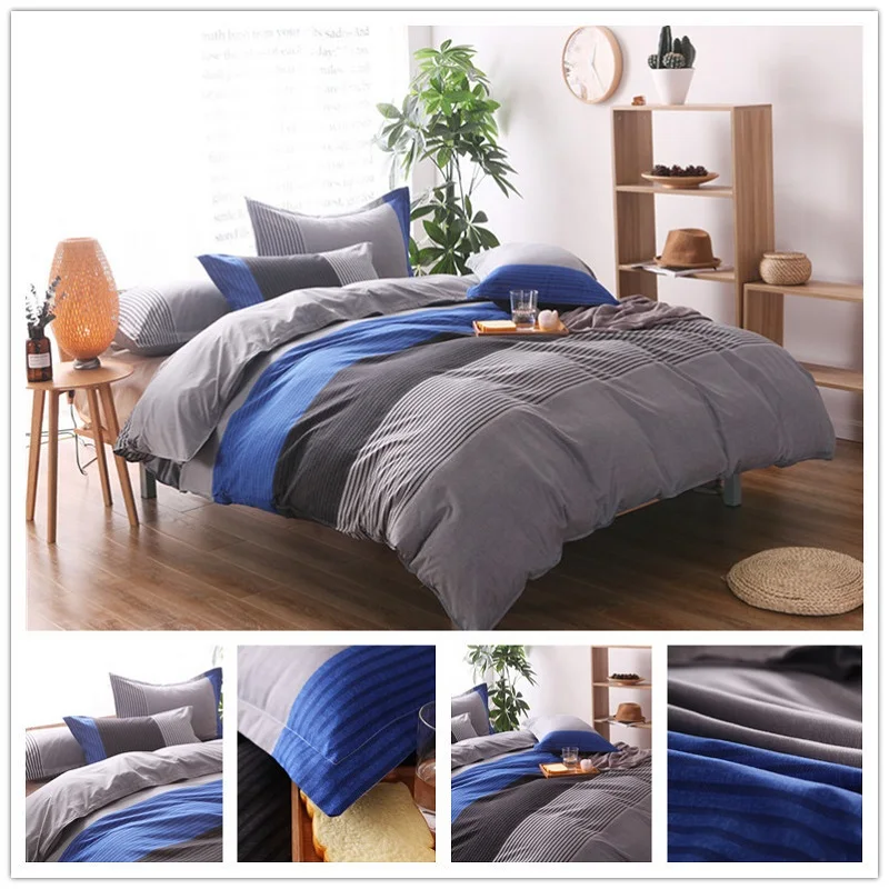 

Striped Bohemian Bedding Set Soft Polyester Bed Linen Duvet Cover Pillowcases 2/3pcs Bed Sets Home Textile Queen Coverlets