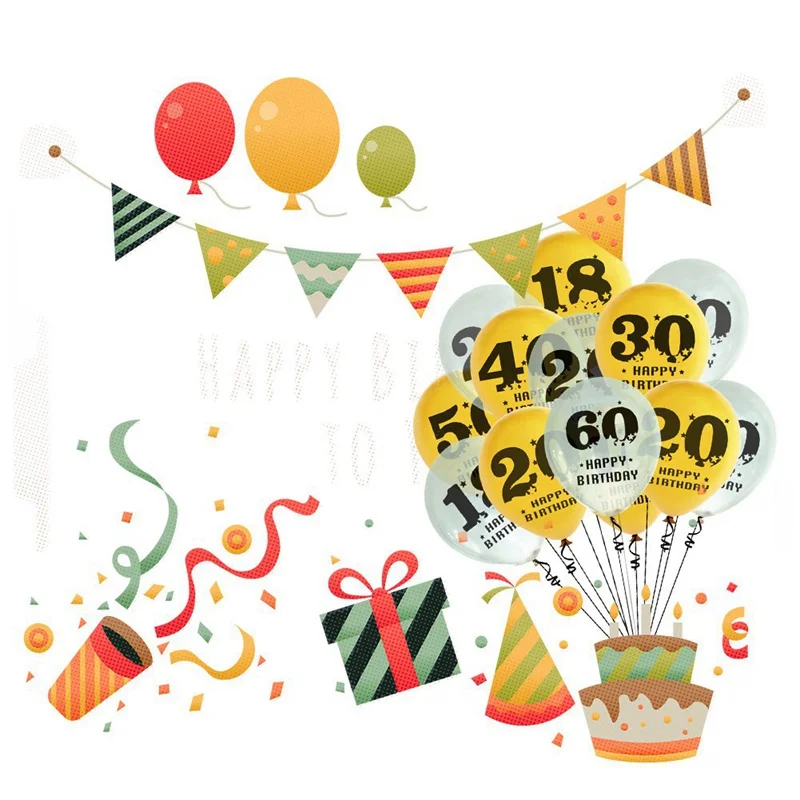 10 шт. на день рождения цифровой баллон латексный шар номер 20 30 40 50 60 лет 1-й 2-й день рождения украшения для детей