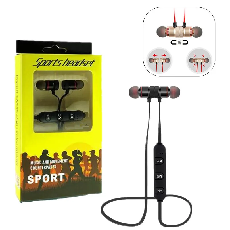 

100PCS/Lot Bluetooth Earphone Wireless Stereo BT4.1 In-Ear with Mic Calls Magnetic Sports Earphones for Samsung iPhone Free DHL