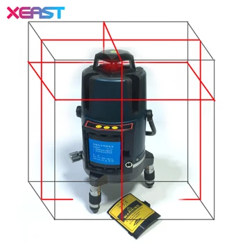 

XEAST XE-17A NEW 8 Lines 3D Laser Level Self-Leveling 360 Horizontal Vertical Line Touch Button Red Laser Beam Line